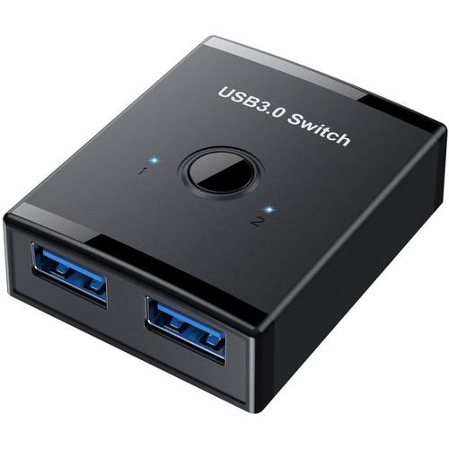 Kvm Commutateur Bidirectionnel Usb 3.0 2 À 1 Pc Partage Ou 1 À 2 Hub Pour Clavier,Souris,Scanner,Imprimante