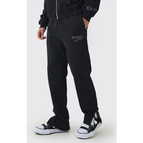 Smart Split Hem Embroidered Super Heavyweight Loopback Joggers Homme - Noir - M, Noir