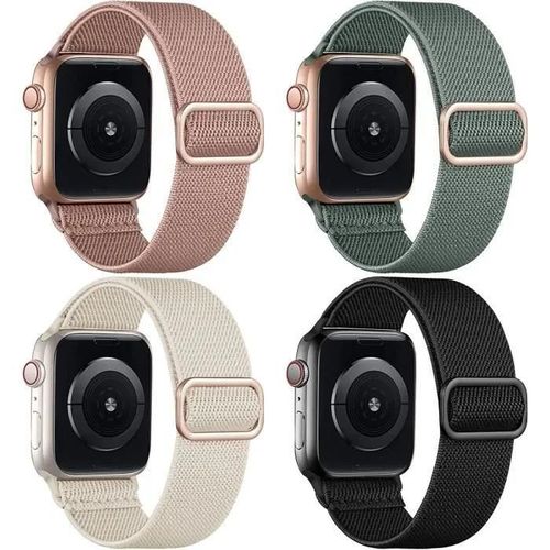 3 Pack Bracelet Compatible Bracelet Silicone Compatible Avec Apple Watch Series 8 7 6 5 4 3 Se, 38mm40mm41mm-L, Noirrosefuchsia