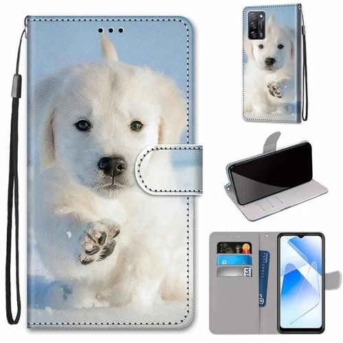 Pour Oppo A16 -A16s Housse Etui Magnétique Flip En Cuir Pu Portefeuille De Cartes- Chiots Des Neiges Ch0a