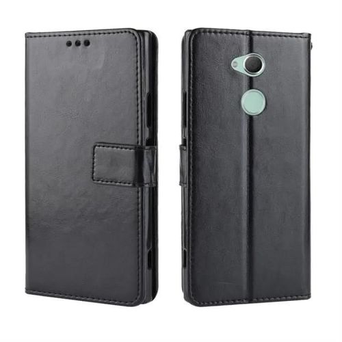 Housse Sony Xperia Xa2 5.2\ En Cuir Pu, Avec Fermeture Magnétique Et Emplacements Cartes Etui Rabat,Noir Fmm