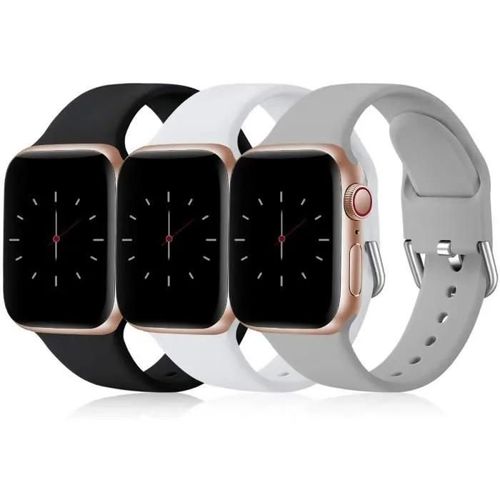 3 Pack Bracelet Compatible Apple Watch Series 7 6 5 4 3 Se, 38mm40mm41mm-L, Noirblancgris 0008r