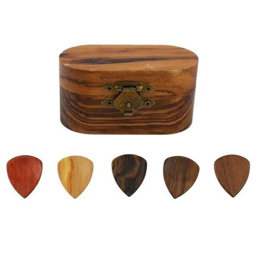 Omabeta Médiators De Guitare Avec Étui Boîte À Plectres De Guitare En Bois, Apparence Douce, Étui À Plectres Musique Guitare