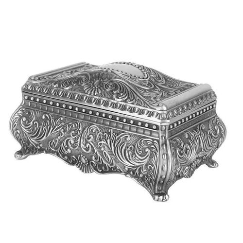 Boîte à bijoux - OMABETA - Rectangulaire - Alliage - Argent ancien - Vintage élégant
