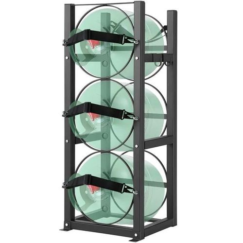 Rack Bouteille de Gaz-VEVOR-Capacité 3x13,6 kg-32,5 x 33 x 84 cm- pour Fréon, Gaz, Oxygène, Azote, Fluide Frigorigène