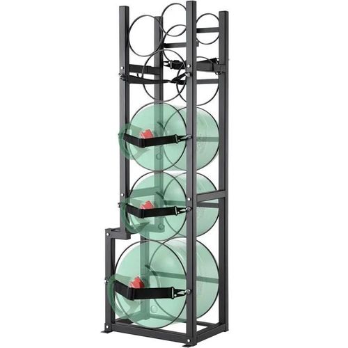 Rack Bouteille de Gaz-VEVOR-Capacité 1x22,7 kg, 2x13,6 kg-39,5x33x126,5 cm-pour Fréon, Gaz, Oxygène, Fluide Frigorigène