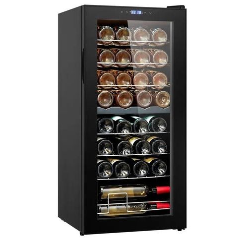 Cave à Vin 32 Bouteilles-VEVOR-Réfrigérateur à Vin à Double Zone et à Double Température-Stockage de Vin Rouge et Blanc