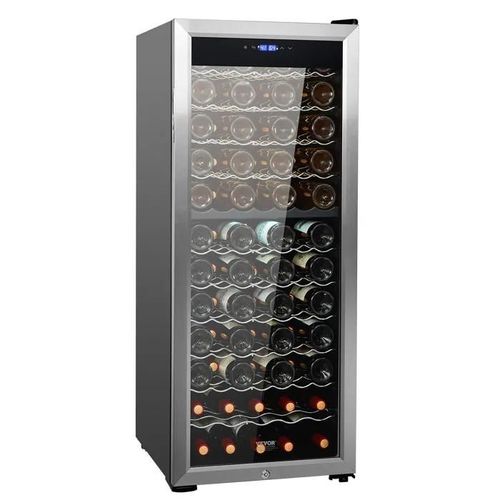Cave à Vin 80 Bouteilles-VEVOR-Réfrigérateur à Vin à Double Zone et à Double Température-Stockage de Vin Rouge et Blanc