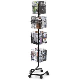 Porte-Brochures Pivotant À 4 Niveaux Et 32 Emplacements-Vevor-Avec 5 Roulettes-Pour La Vente Au Détail, Les Expositions Et Le Bureau