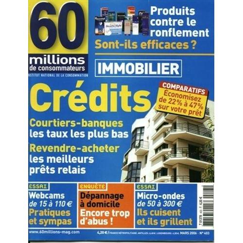 60 Millions De Consommateurs  N° 403