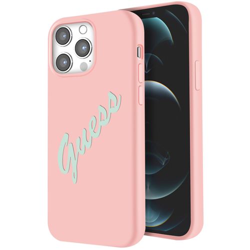 Coque Pour Iphone 12 Pro Max Silicone Vintage Soft Touch Guess Rose