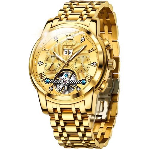 Hommes Montre Squelette Mécanique Automatique Étanche À Remontage Automatique En Acier Inoxydable Lumineux Tourbillon Montres De Luxe