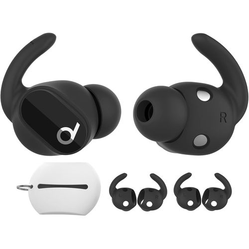 Crochets d'oreille Beats Studio Buds Silicone SouplePochette de Rangement Ajoutée 3 Paires Cover-Oreilles Antidérapants Accessoires Compatibles avec New Beats Studio Buds 2021 (Noir)