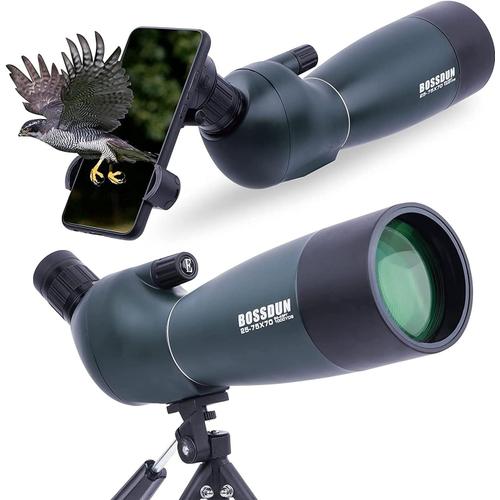 Lunette De Visée Hd 25-75X70Mm Avec Trépied Et Etui De Transport-Bak 4 Prism Longue Vue For Target Shooting Chasse Bird Watching Astronomy-Étanche Antibuée,Avec Adaptateur Téléphonique