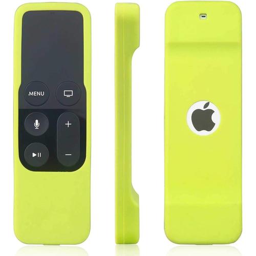 Coque En Silicone De Protection À Télécommande Slim Compatible Pour Apple Tv 4Ème Gen.(Vert Acide)