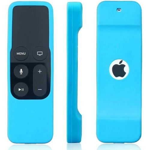 Coque En Silicone De Protection À Télécommande Fine Compatible Pour Apple Tv 4Ème Génération(Azurro)