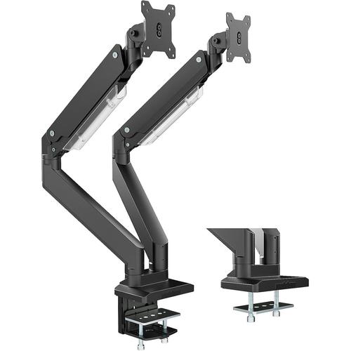 Support 2 Écran Pc Moniteur,Lourd Premium Aluminium Bras Articulé Ressort À Gaz Pour Double Écrans 17-35"",Hauteur Réglable Inclinaison Pivot Et Fixation Bureau,Bras Supporte 15 Kg Par Bras