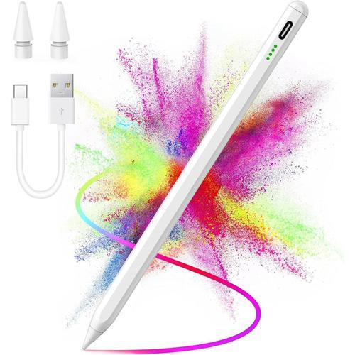 Stylet Ipad, Pencil Ipad, Stylo Pour Ipad (2018-2024) Stylet Avec Fonction Anti-Faux Toucher Et Détection D'inclinaison, Compatible Ipad 10/9/8/7/6, Ipad Pro 12.9/11/Air 5/4/3/Mini 6/5