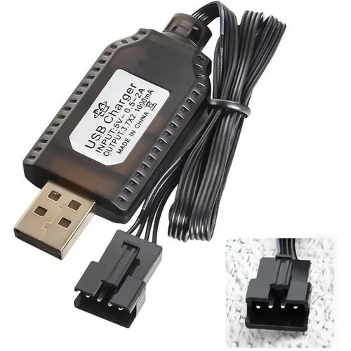 Yunique France Usb Câble De Chargeur Rc Universel Avec Connecteur Sm-4p Pour Batterie Lipo 2s 7.4v Compatible Rc Voiture/Voiture/Avi-Autre