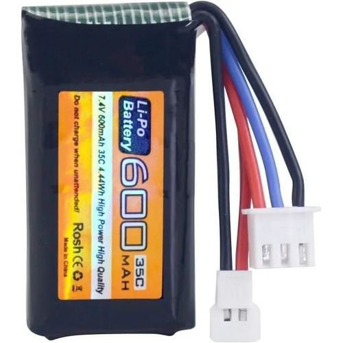 Yunique France Batterie Lipo 7.4v 600mah 35c 2s Avec Prise Molex - Compatible Avec Fms Fcx24 Rc Car Truck-Autre