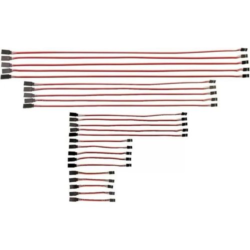 Kit De Rallonge Servo 25 Pcs Différentes Longueurs 10cm-60cm Connecteur De Style Jr | Noyau 60 De Haute Qualité-Yunique Green-Clean-Power
