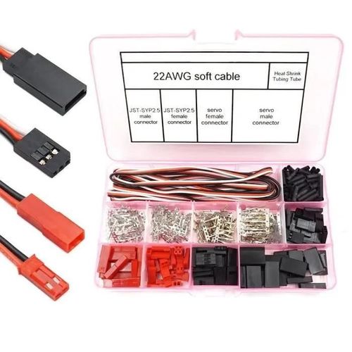 Yunique France Set Avec 40 Pièces Connecteurs Pour Servo Plug Male Female Crimp Pin Cable Kit Jst Syp Futaba Compatible Pour Hitec-Autre