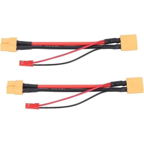 Yunique France Set 2pcs Xt60 Adaptateur De Câble : Connecteur Mâle Et Femelle 14 Awg Avec Prise Jst 22 Awg - Accessoires Idéaux-Autre