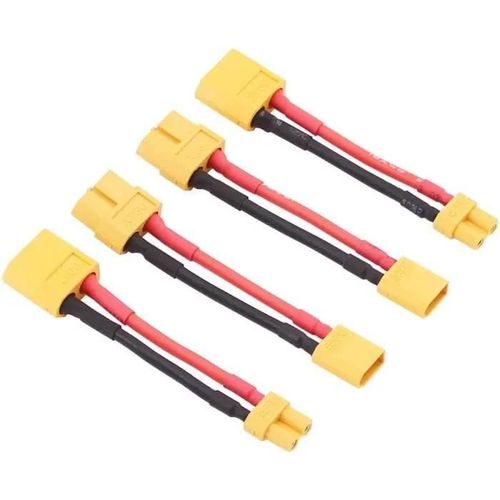 Yunique France 4 Pièces Câbles Adaptateurs Xt30 À Xt60 Connecteur Femelle Mâle 16awg 5cm-Autre