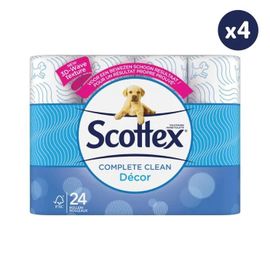 Scottex Classic Décor, Papier Toilette 2 Plis Doux Et Résistant - 4x24 Rouleaux 