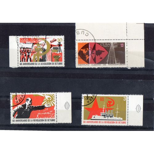Cuba Timbres Révolution D'octobre 1917