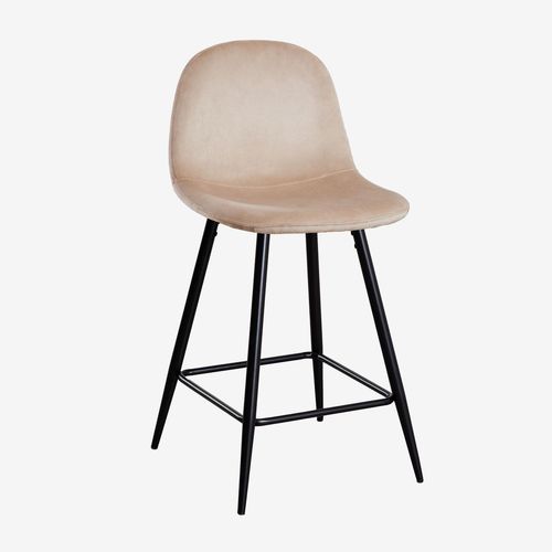 Pack De 2 Tabourets Hauts En Velours Glamm Noir ¿65 Cm