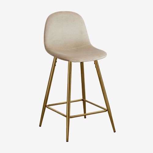 Pack De 2 Tabourets Hauts En Velours Glamm Doré ¿65 Cm