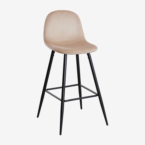 Pack De 2 Tabourets Hauts En Velours Glamm Noir ¿75 Cm