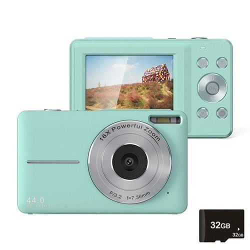 Appareil Photo Numérique 16X Zoom HD Avec Carte 32G Et Écran 2.4 Vert YONIS