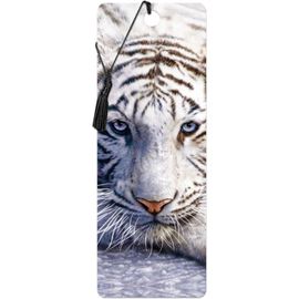 Marque-Page - Le Repos Du Tigre Blanc De Deluxebase. Marque Page Tigre Avec Illustrations 3d Lenticulaires Sous Licence De L'artiste Renommé David Penfound