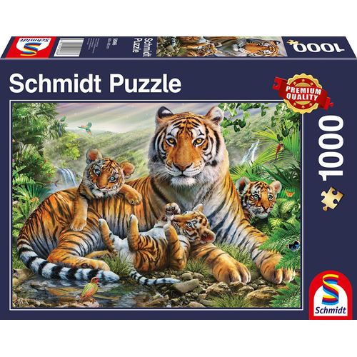 Puzzles Tigre Et Ses Petits, 1000 Pcs
