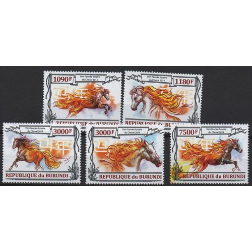 Burundi 2013 Timbres Les Chevaux