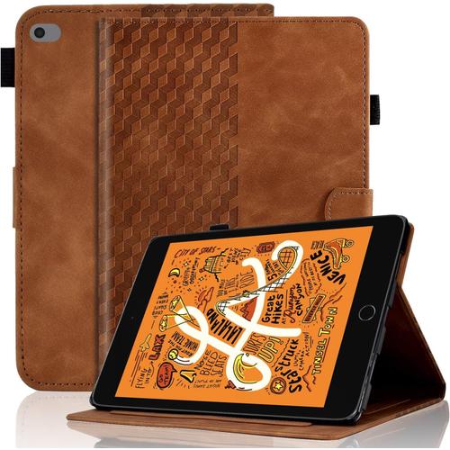 Coque Pour Ipad Mini 5¿¿Me G¿¿N¿¿Ration 2019/Ipad Mini 4 2015 (7,9 Pouces) Ipad Mini 3/2/1 Housse Cuir Pu Etui De Protection Avec Veille/R¿¿Veil Auto Et Multi-Angle Support- Marron