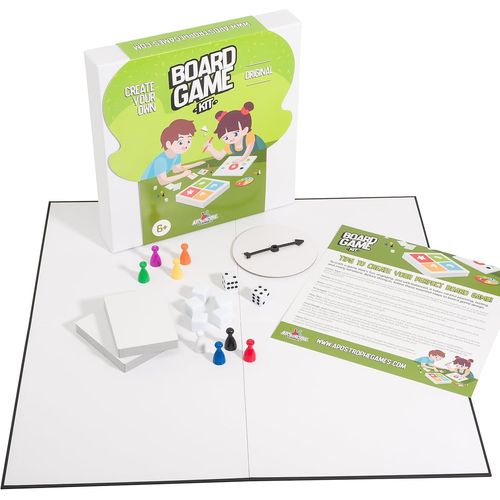 Créez Votre Propre Jeu De Société (Plateau De Jeu Vide,Boîte Et Accessoires) Avec Pièces De Jeu,Cartes Vierges Jeu Spinner & Dés.[Y135]