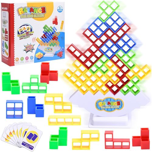 Tetra Tower,48 Pcs Jeu D'empilage En Tetris,Blocs De Construction,Balance Stacking Toys,Jeux Montessori Pour Garçons Et Filles.[Y374]