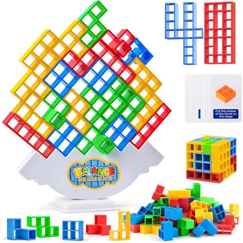 48 Pcs Tetris Tower,Jouet D'equilibre Pour Enfant,Jeu D'empilage En Tetris,Blocs De Construction Montessori Jouets Éducatifs Cadeaux D'anniversaire Pour Garçons Et Filles À Partir De 3 Ans+.[Y547]