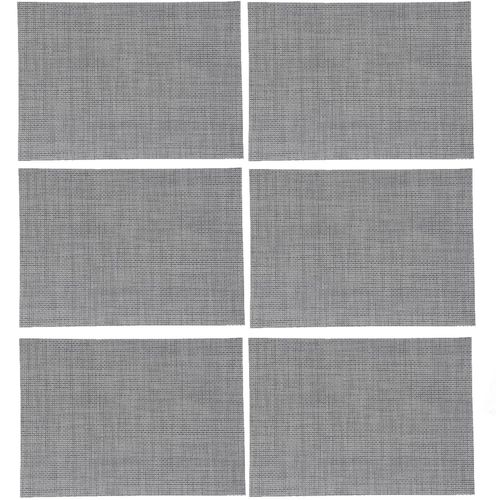 Lot De 6 Sets De Table Rectangulaire Maoli - 50 X 30 Cm - Gris