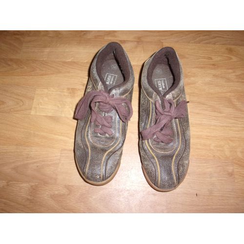 Baskets No Blues Simili Cuir Vieilli Marron Taille 38 Tbe
