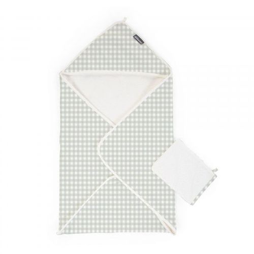 Cape De Bain + Gant Mousseline Vichy Forest - 80 X 80 Cm