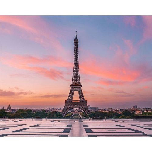Kit De Diamond Painting - Modèle Tour Eiffel - Paris - Ville - 40x50cm
