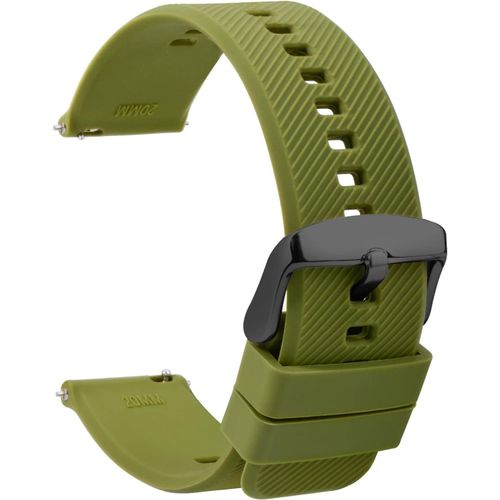 Montres Bracelets Silicone 20mm - Remplacement Bracelet De Montre ¿¿Tanche ¿¿ D¿¿Gagement Rapide En Caoutchouc Noir - Plusieurs Couleurs Pour Hommes Femmes Smartwatch Sport - 18mm 22mm