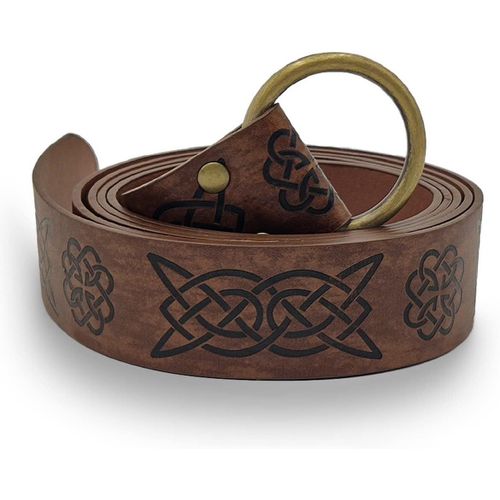 Ceinture Celtique Vintage, Ceinture De Chevalier En Cuir Pu En Relief, Ceinture De Chevalier M¿¿Di¿¿Val D'halloween, Ceinture De Chevalier De Bataille, Ceinture En Cuir Viking Pour Hommes
