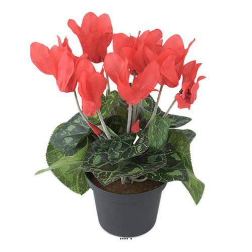 Cyclamen Artificiel En Pot H 20 Cm D 15 Cm Qualité Top Rouge