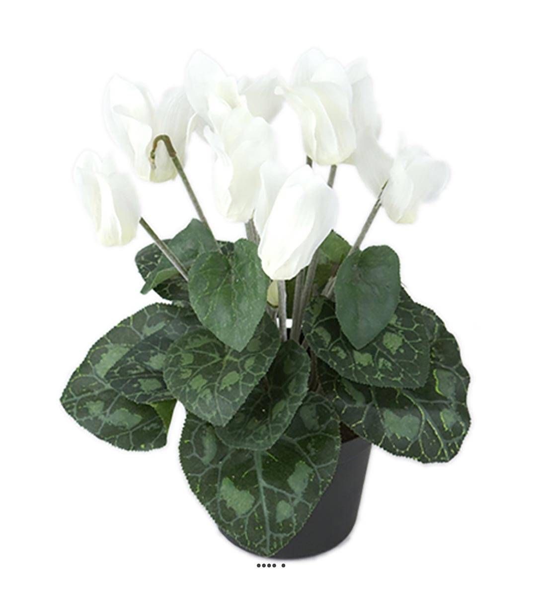 Cyclamen Artificiel En Pot H 20 Cm D 15 Cm Qualité Top Blanc Neige