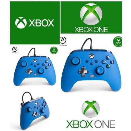Manette Xbox One - X-S + Pc Contrôleur De Jeu Microsoft Filaire 3m - Bleue